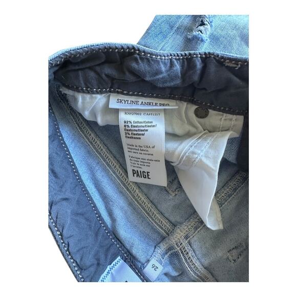 PAIGE Women's size 26 Skyline Ankle Peg Skinny Stretch light wash Denim Jeans - Picture 11 of 14